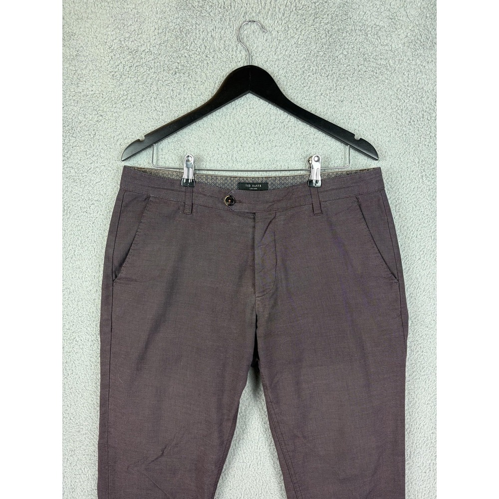 Ted Baker Pants Mens 34x28 Brown Chino Flat Front Tapered Casual Dress Office